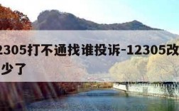 12305打不通找谁投诉-12305改成多少了