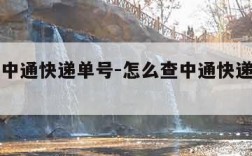 怎么查中通快递单号-怎么查中通快递单号物流信息