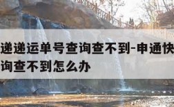 申通快递递运单号查询查不到-申通快递递运单号查询查不到怎么办