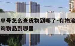 有物流单号怎么查货物到哪了-有物流订单号怎么查询物品到哪里