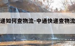 中通快递如何查物流-中通快递查物流单号查询官网