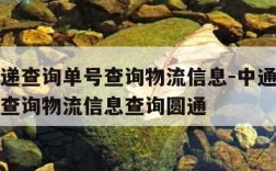 中通快递查询单号查询物流信息-中通快递查询单号查询物流信息查询圆通