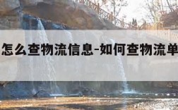 有单号怎么查物流信息-如何查物流单号货物到哪